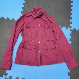 a.n.a Women's Deep Red Utility Jacket